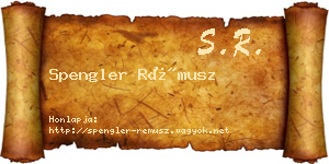 Spengler Rémusz névjegykártya